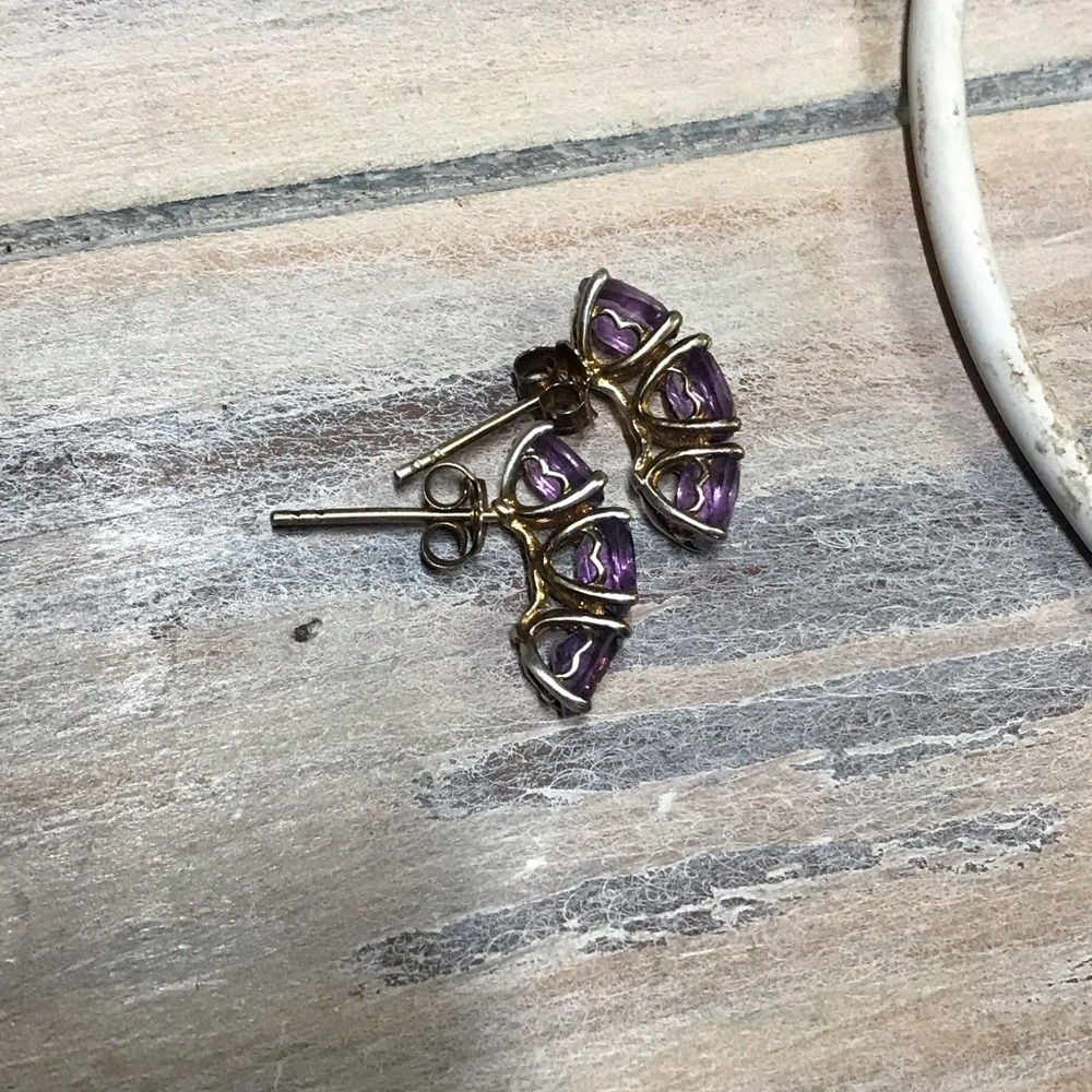 925. Amethyst And Solid Silver Earrings - image 3